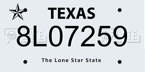 8L07259 Texas License Plate