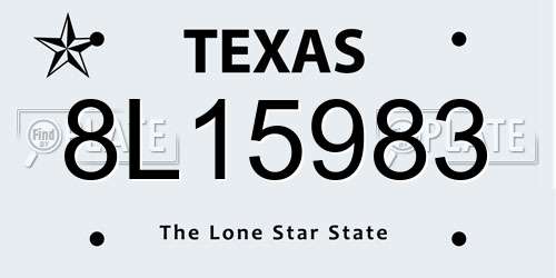 8L15983 Texas License Plate