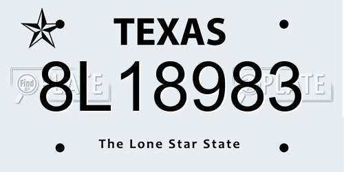 8L18983 Texas License Plate