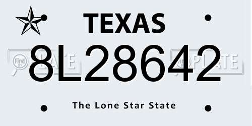 8L28642 Texas License Plate