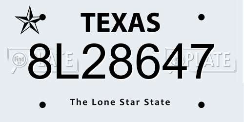 8L28647 Texas License Plate