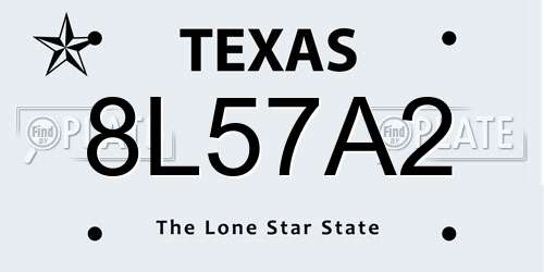 8L57A2 Texas License Plate