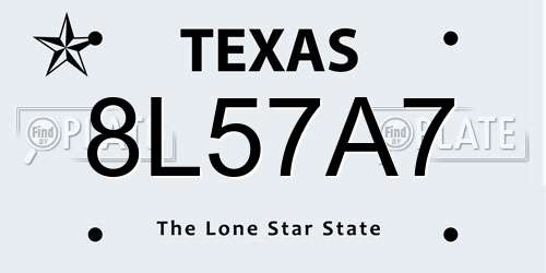 8L57A7 Texas License Plate