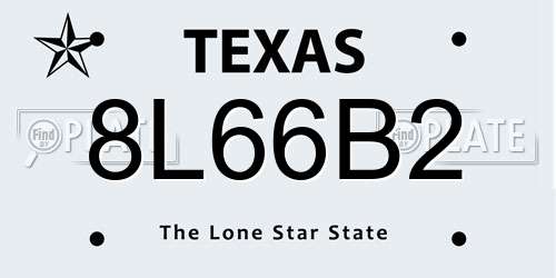 8L66B2 Texas License Plate