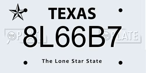 8L66B7 Texas License Plate