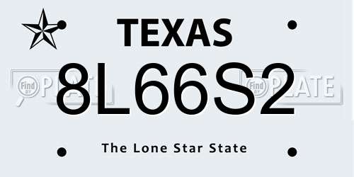 8L66S2 Texas License Plate