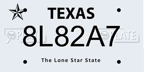 8L82A7 Texas License Plate
