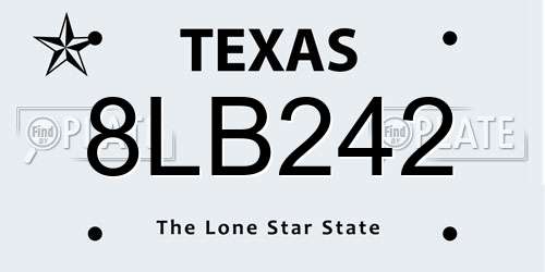 8LB242 Texas License Plate