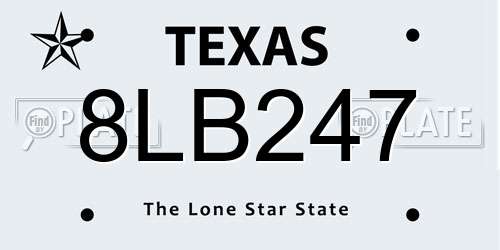 8LB247 Texas License Plate