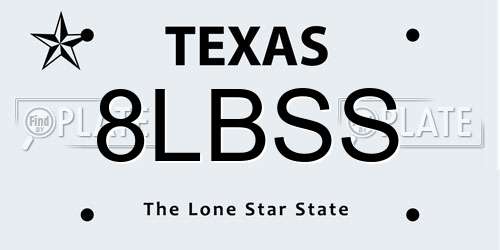 8LBSS Texas License Plate