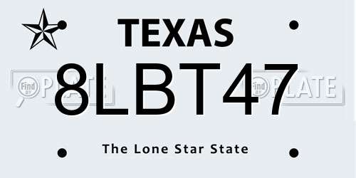 8LBT47 Texas License Plate