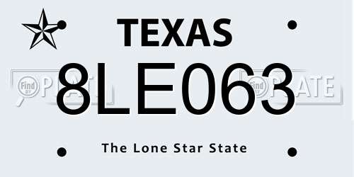 8LE063 Texas License Plate