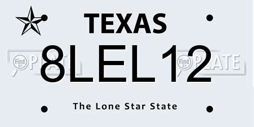 8LEL12 Texas License Plate