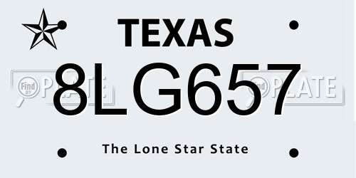 8LG657 Texas License Plate