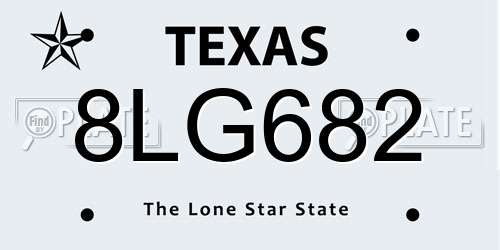 8LG682 Texas License Plate
