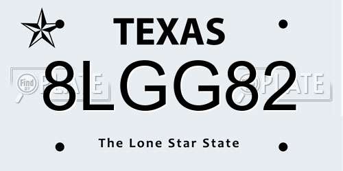 8LGG82 Texas License Plate
