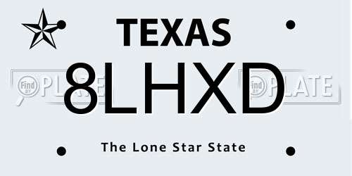 8LHXD Texas License Plate