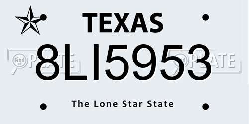 8LI5953 Texas License Plate