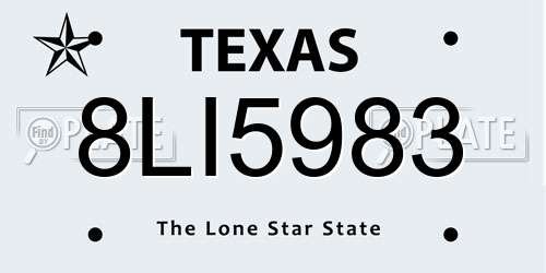8LI5983 Texas License Plate