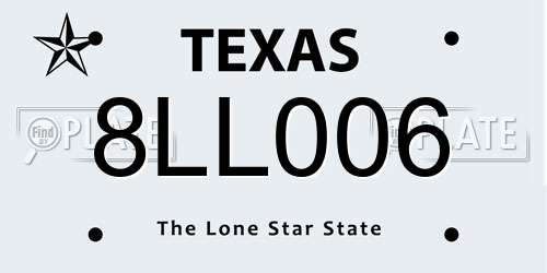 8LL006 Texas License Plate