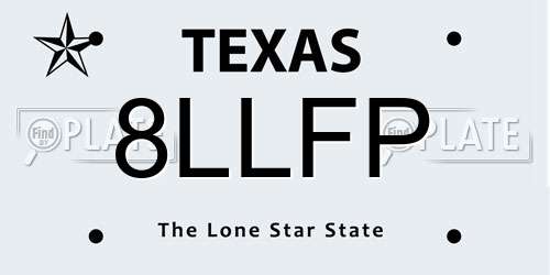 8LLFP Texas License Plate