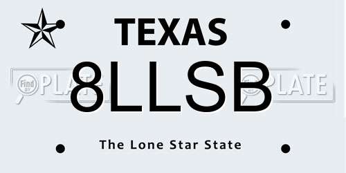 8LLSB Texas License Plate