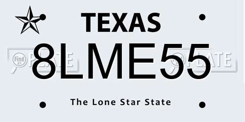 8LME55 Texas License Plate