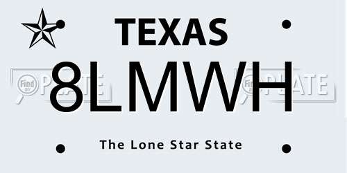 8LMWH Texas License Plate