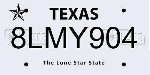 8LMY904 Texas License Plate