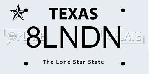 8LNDN Texas License Plate