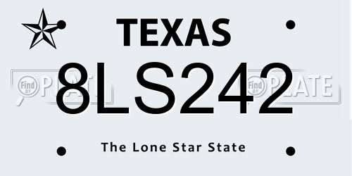 8LS242 Texas License Plate