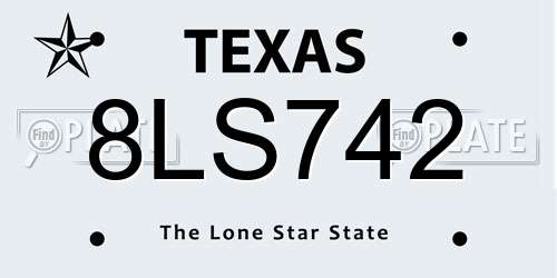 8LS742 Texas License Plate