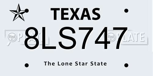 8LS747 Texas License Plate