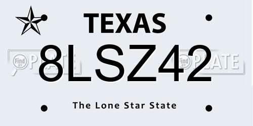 8LSZ42 Texas License Plate