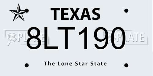 8LT190 Texas License Plate