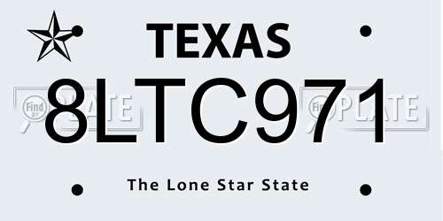 8LTC971 Texas License Plate