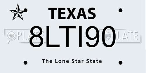 8LTI90 Texas License Plate