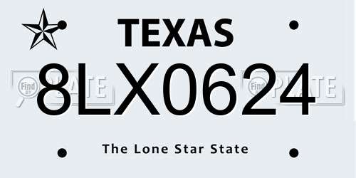 8LX0624 Texas License Plate