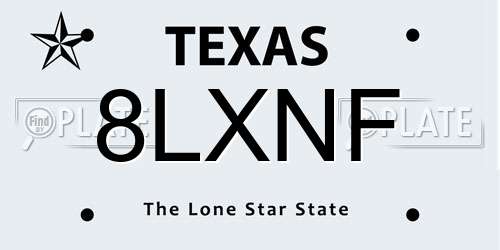 8LXNF Texas License Plate