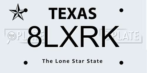 8LXRK Texas License Plate