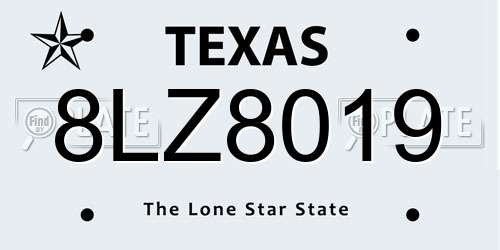 8LZ8019 Texas License Plate