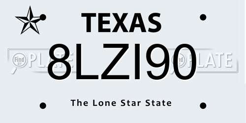 8LZI90 Texas License Plate