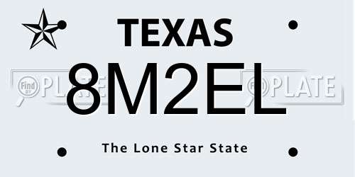 8M2EL Texas License Plate