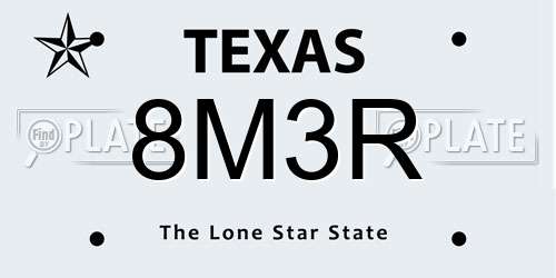 8M3R Texas License Plate