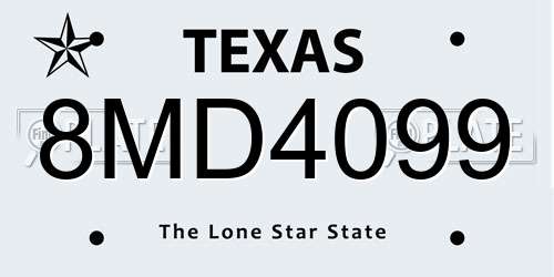 8MD4099 Texas License Plate