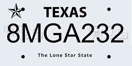 8MGA232 Texas License Plate