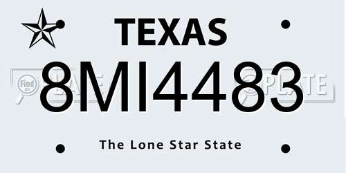 8MI4483 Texas License Plate