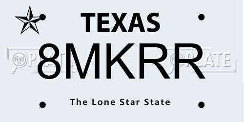 8MKRR Texas License Plate