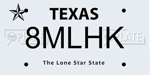 8MLHK Texas License Plate