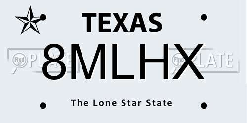8MLHX Texas License Plate